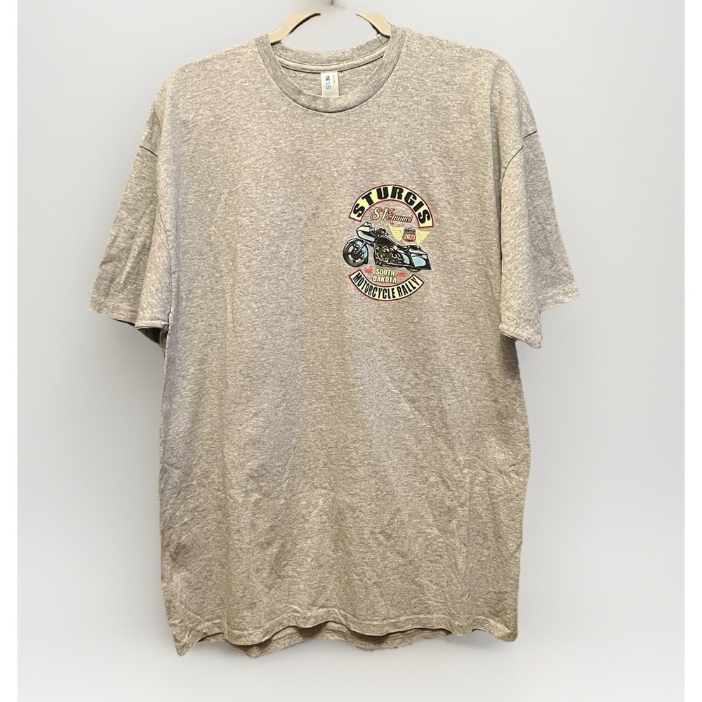Sturgis 81st Annual Motorcycle Rally 2021 T-Shirt Grey XL Biker South Dakota - Picture 3 of 6